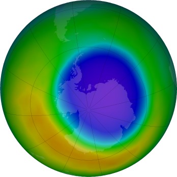 Antarctic ozone map for 2024-10